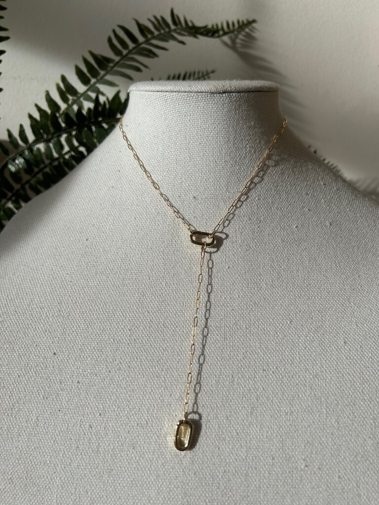 SHA PARLE PAPERCLIP CHAIN W/ 2 CHARM HOLDER