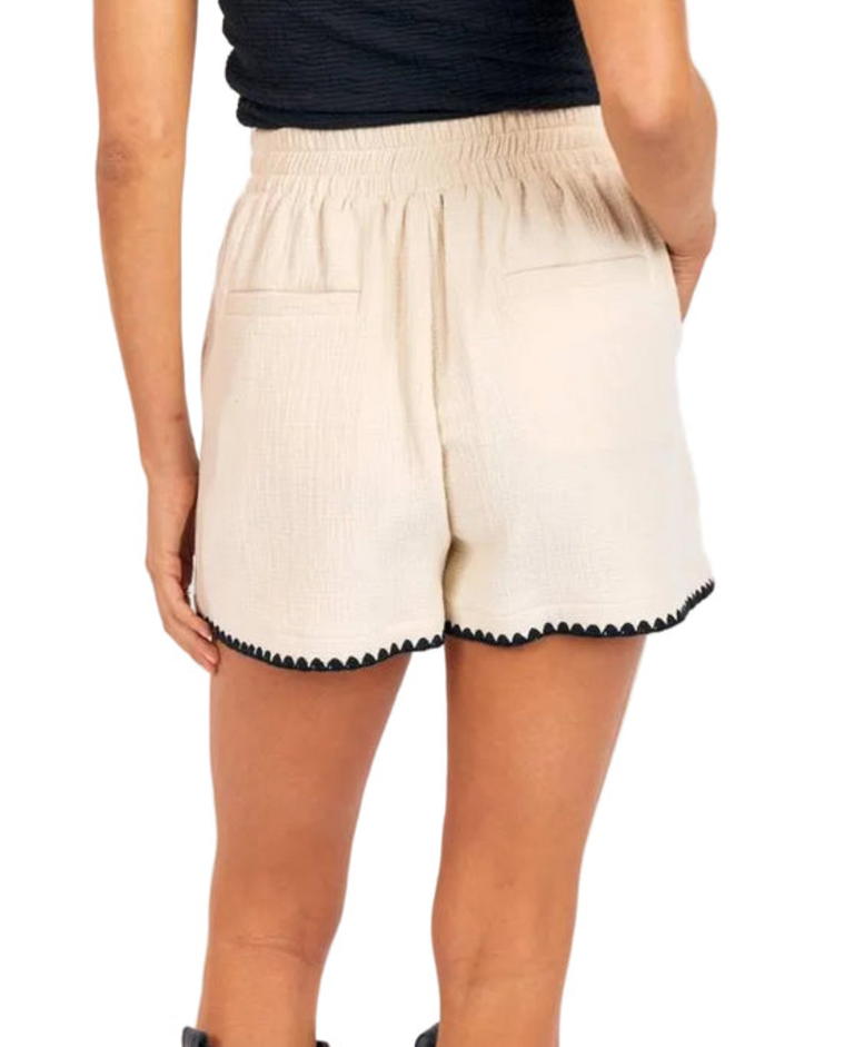SAGE THE LABEL COMPASS EMBROIDERED SHORTS