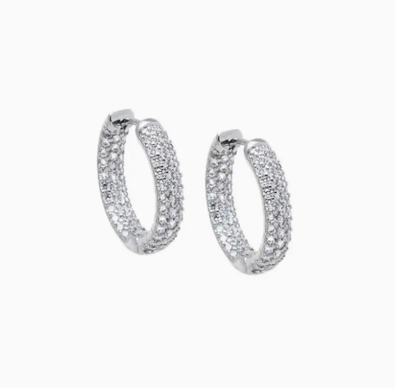 ADINA EDEN CZ CLASSIC PAVE HOOP EARRING