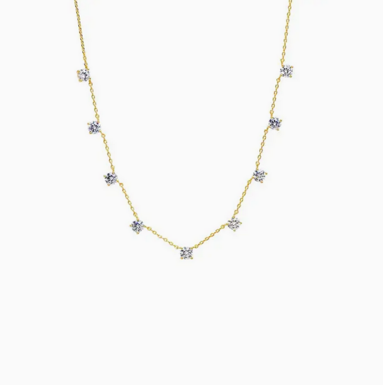 ADINA EDEN SCATTERED MULTI CZ SOLITAIRE NECKLACE