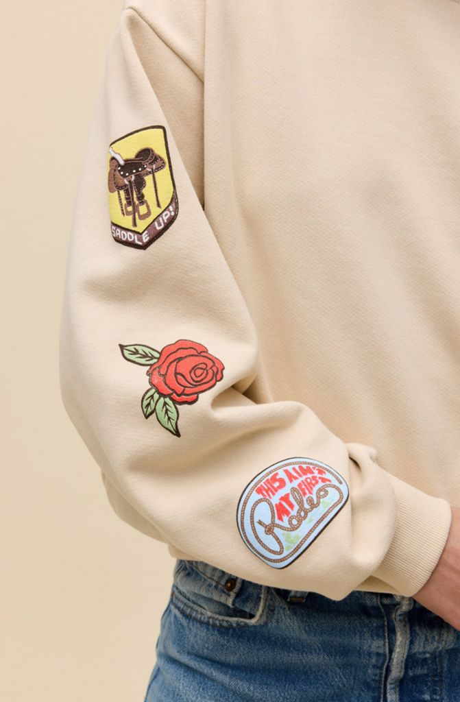 DAYDREAMER WESTERN PATCHES OVERSIZED CREW