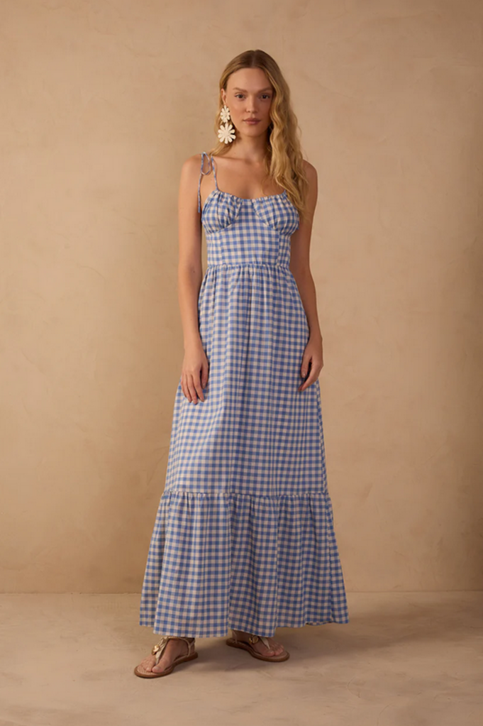 DRESS TO GINGHAM MAXI DRESS
