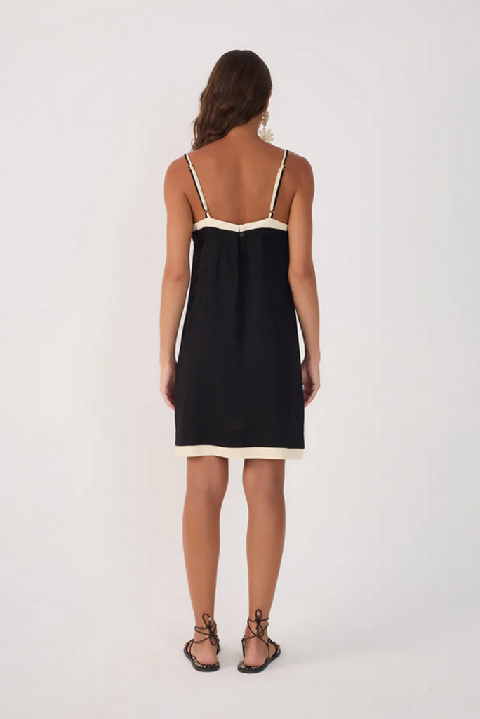 DRESS TO CONTRAST LAYERED MINI DRESS