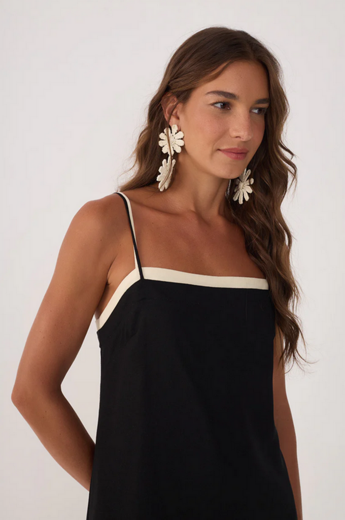 DRESS TO CONTRAST LAYERED MINI DRESS