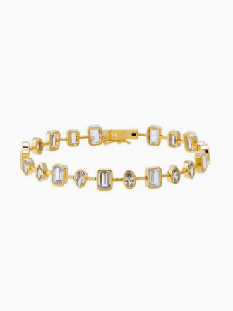ADINA EDEN CZ BEZEL MULTI SHAPE TENNIS BRACELET