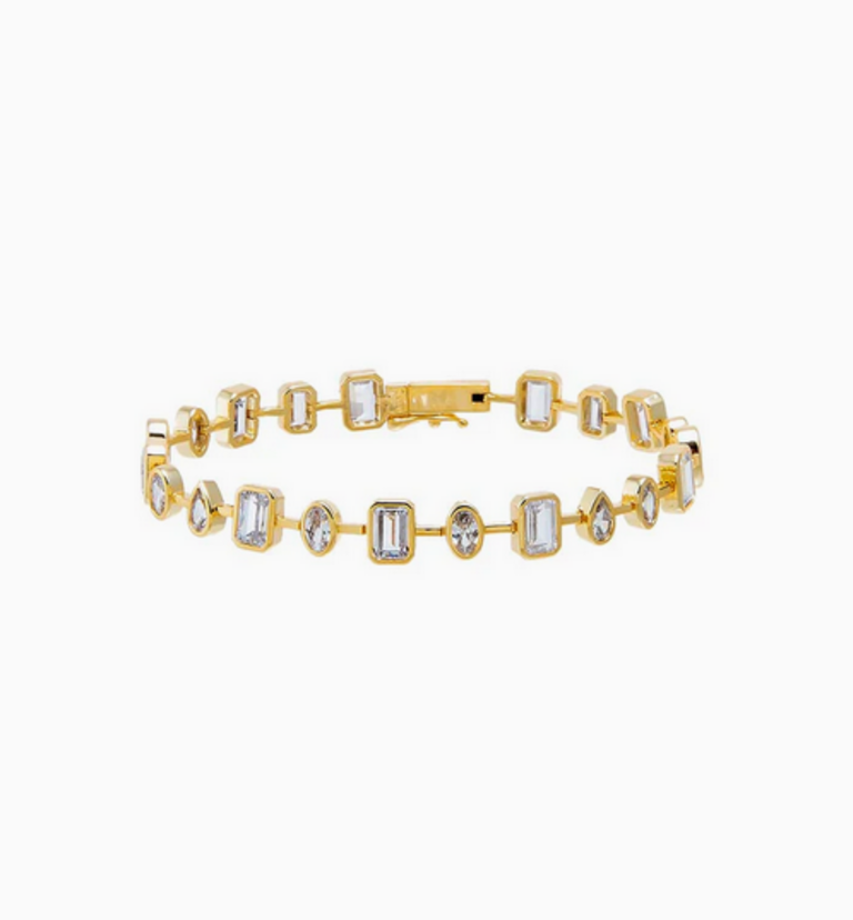 ADINA EDEN CZ BEZEL MULTI SHAPE TENNIS BRACELET