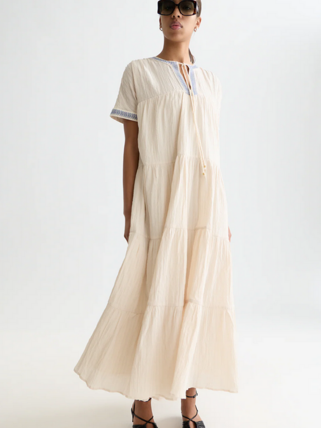 COTTON CREPE MAI CAFTAN DRESS - L A D Y J O N E S