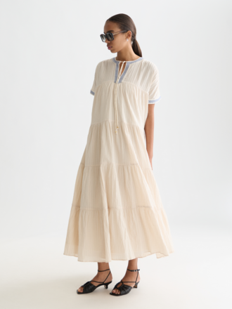 SCOTCH & SODA COTTON CREPE MAI CAFTAN DRESS