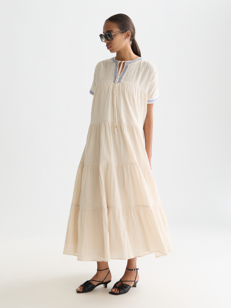 SCOTCH & SODA COTTON CREPE MAI CAFTAN DRESS