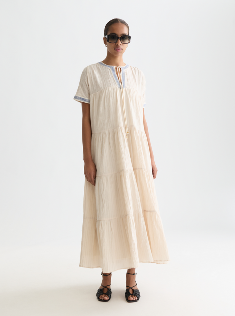 SCOTCH & SODA COTTON CREPE MAI CAFTAN DRESS