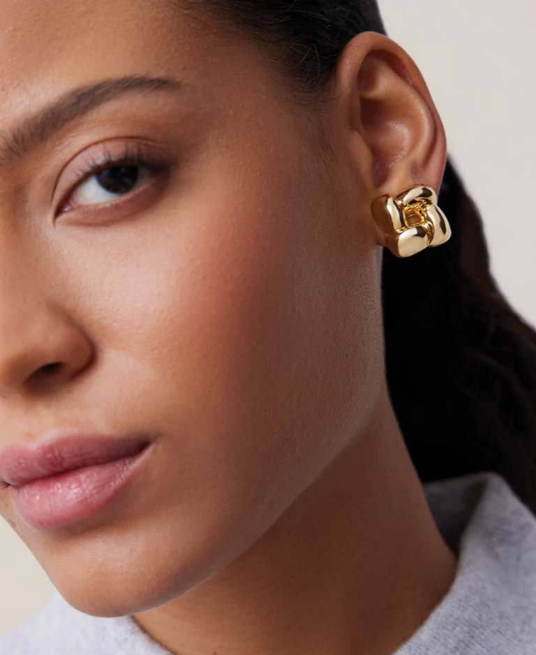 JENNYBIRD SMALL WOVEN SQUARE EARRINGS