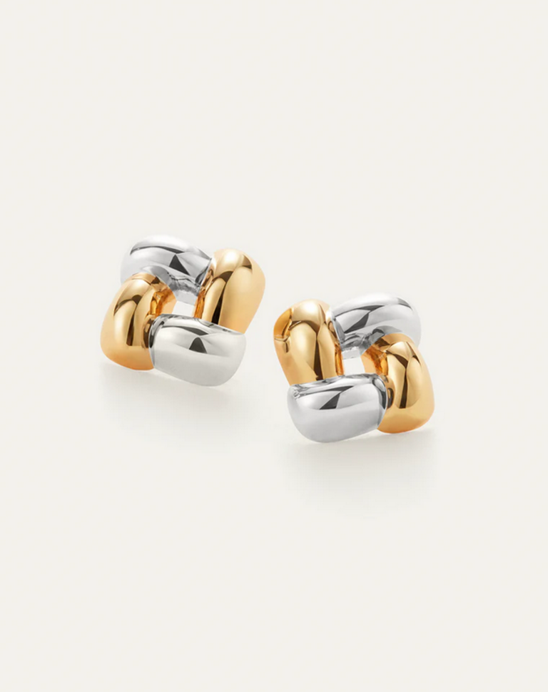 JENNYBIRD MEDIUM WOVEN SQUARE EARRING