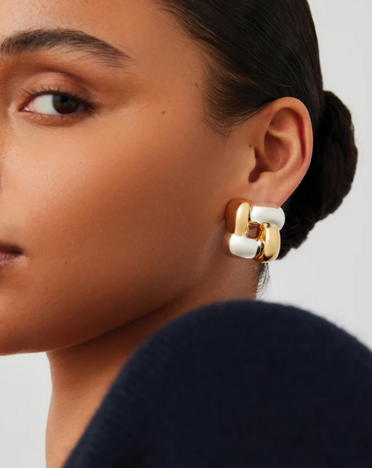 JENNYBIRD MEDIUM WOVEN SQUARE EARRING