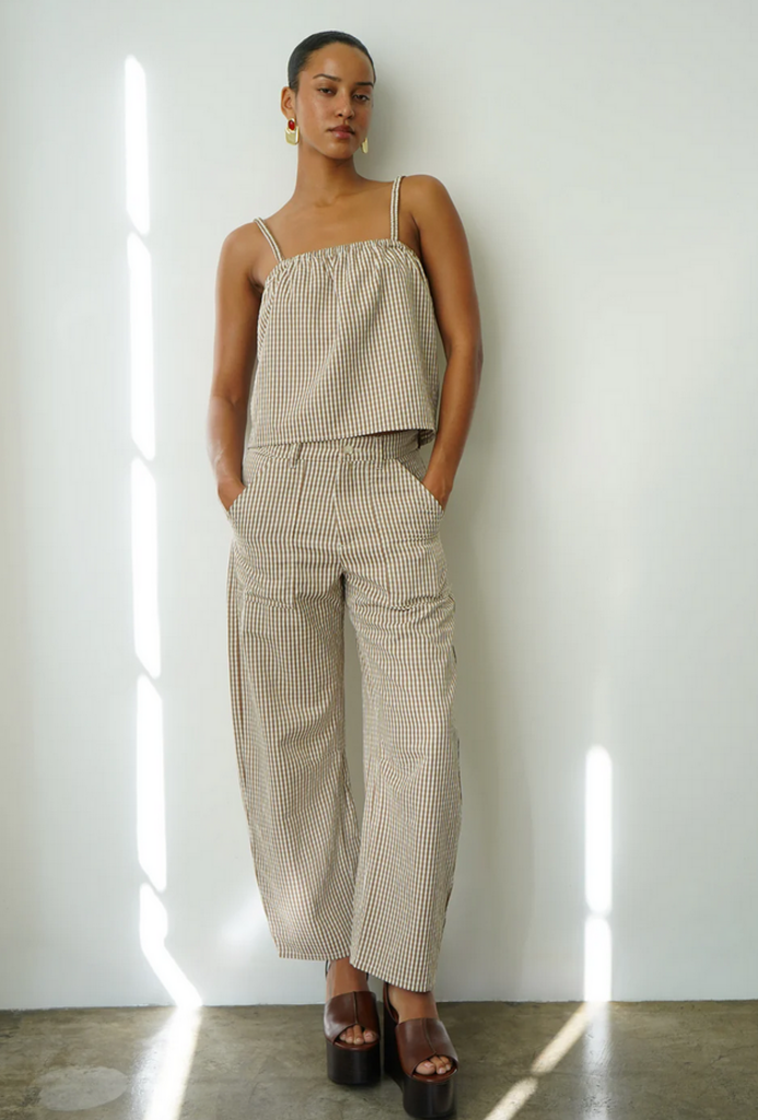 LNA BRANDY CHECK TOP