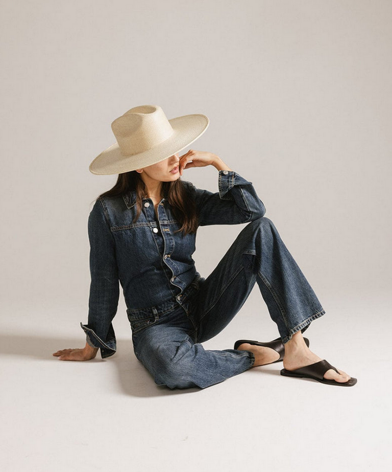 GIGI PIP FAYE WIDE FEDORA STRAW HAT