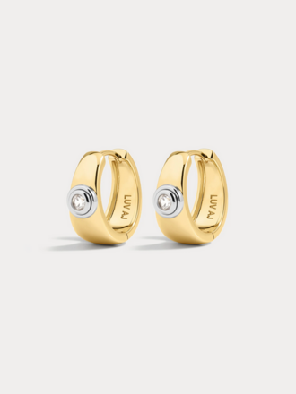 LUV AJ THE LUNA BEZEL HOOPS