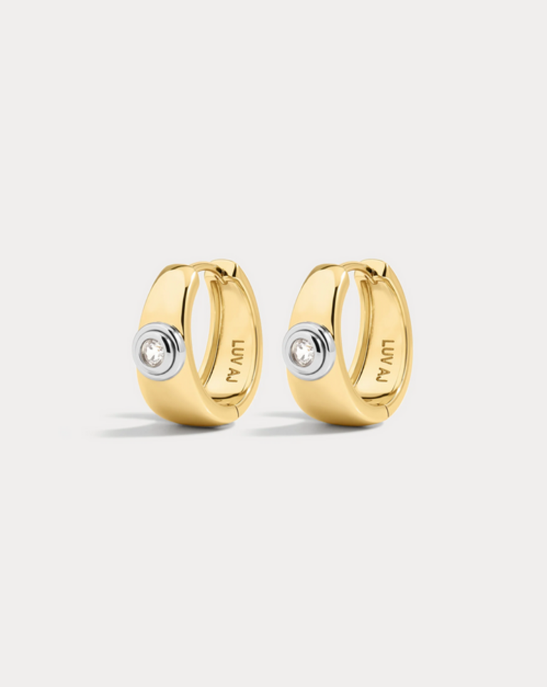 LUV AJ THE LUNA BEZEL HOOPS