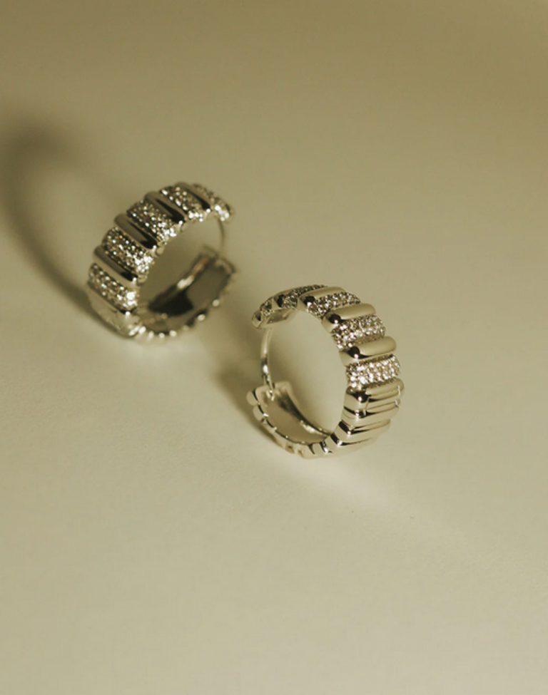 LUV AJ THE PAVE MARBELLA RIDGED HOOPS