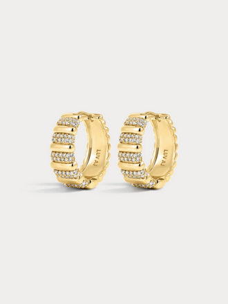 LUV AJ THE PAVE MARBELLA RIDGED HOOPS