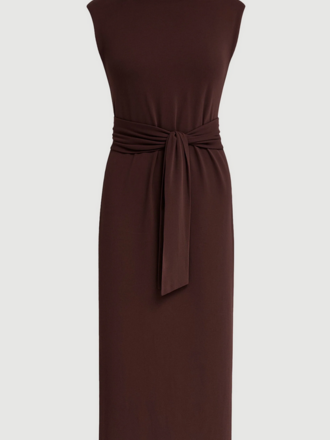 MODERN CITIZEN EDINA TIE FRONT SLIT NECK DRESS