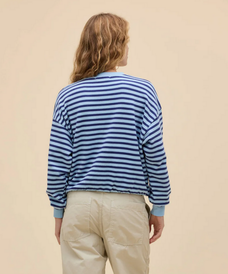 DAYDREAMER STRIPE OVERSIZED CREW SWEATSHIRT