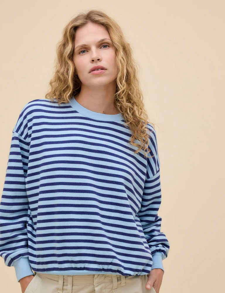 DAYDREAMER STRIPE OVERSIZED CREW SWEATSHIRT