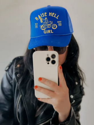 WE THE BABES RAISE HELL GIRL TRUCKER HAT