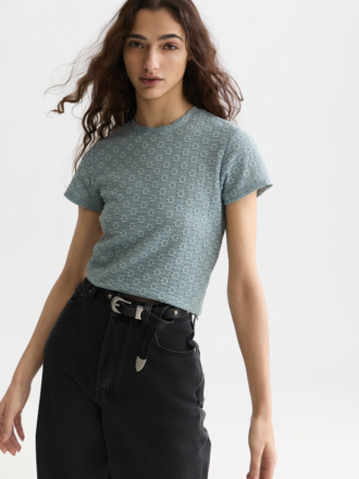 SCOTCH & SODA OPEN STRUCTURE SLIM FIT TEE