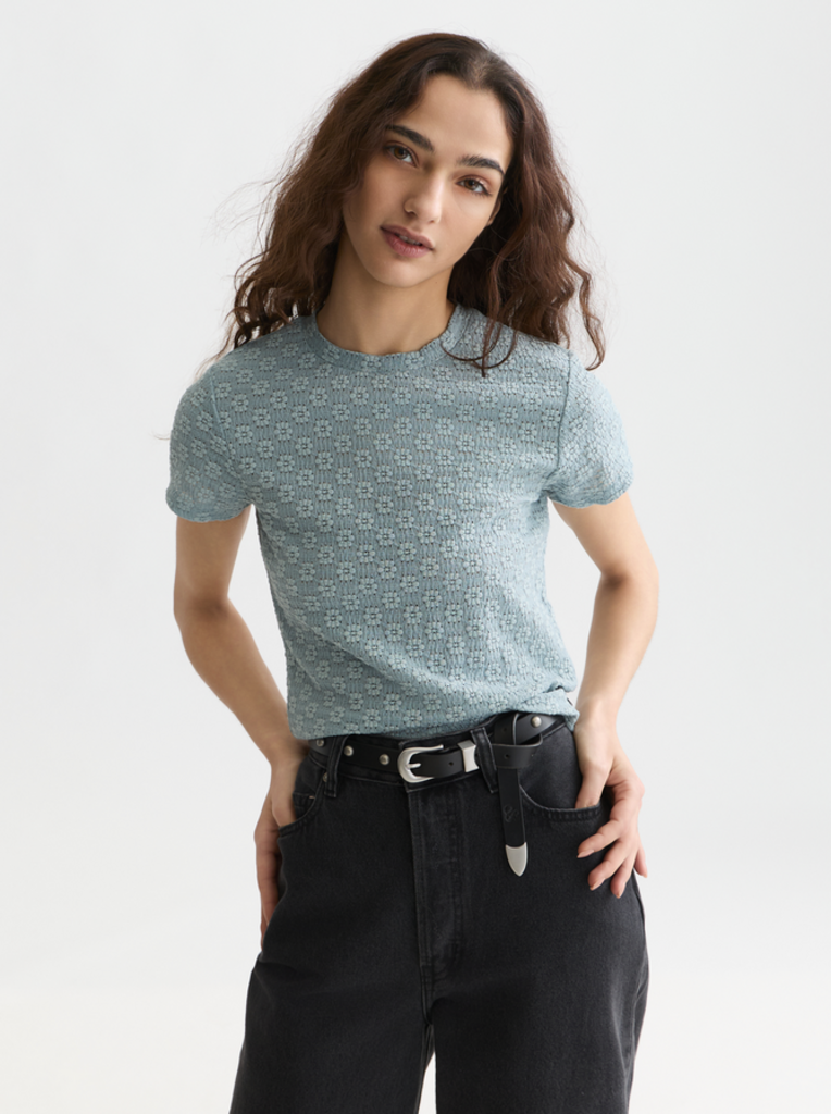 SCOTCH & SODA OPEN STRUCTURE SLIM FIT TEE