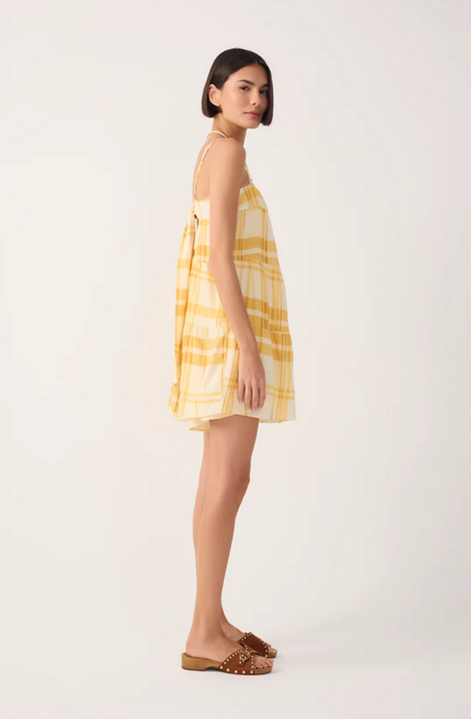 DRESS TO SLEEVELESS TIERED ROMPER