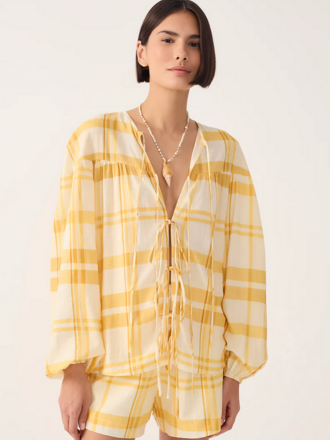DRESS TO FRONT TIE BLOUSE