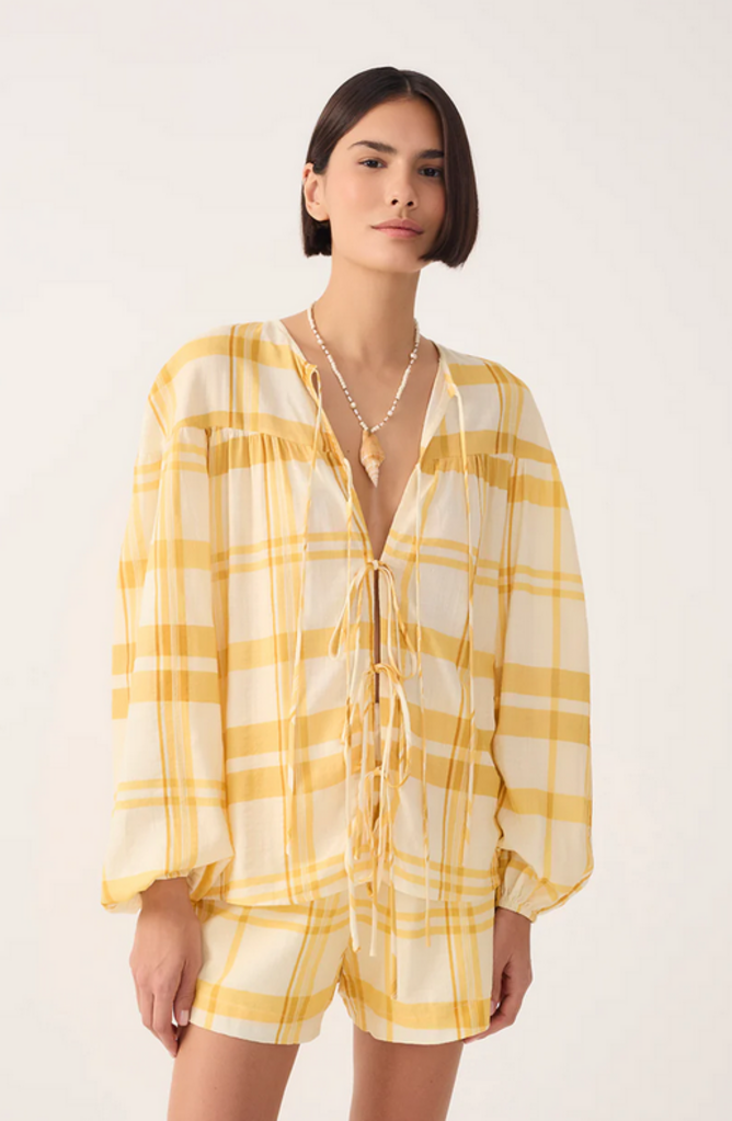 DRESS TO FRONT TIE BLOUSE
