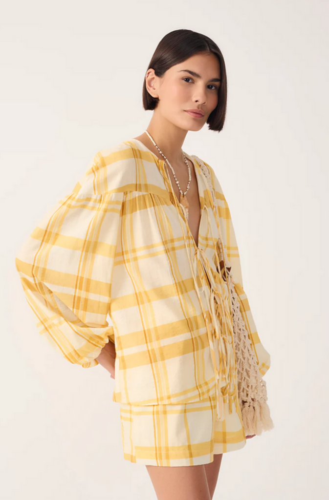 DRESS TO FRONT TIE BLOUSE