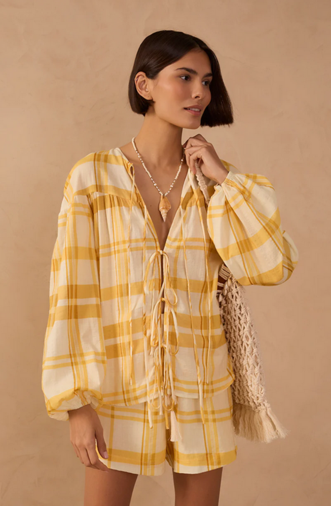 DRESS TO FRONT TIE BLOUSE