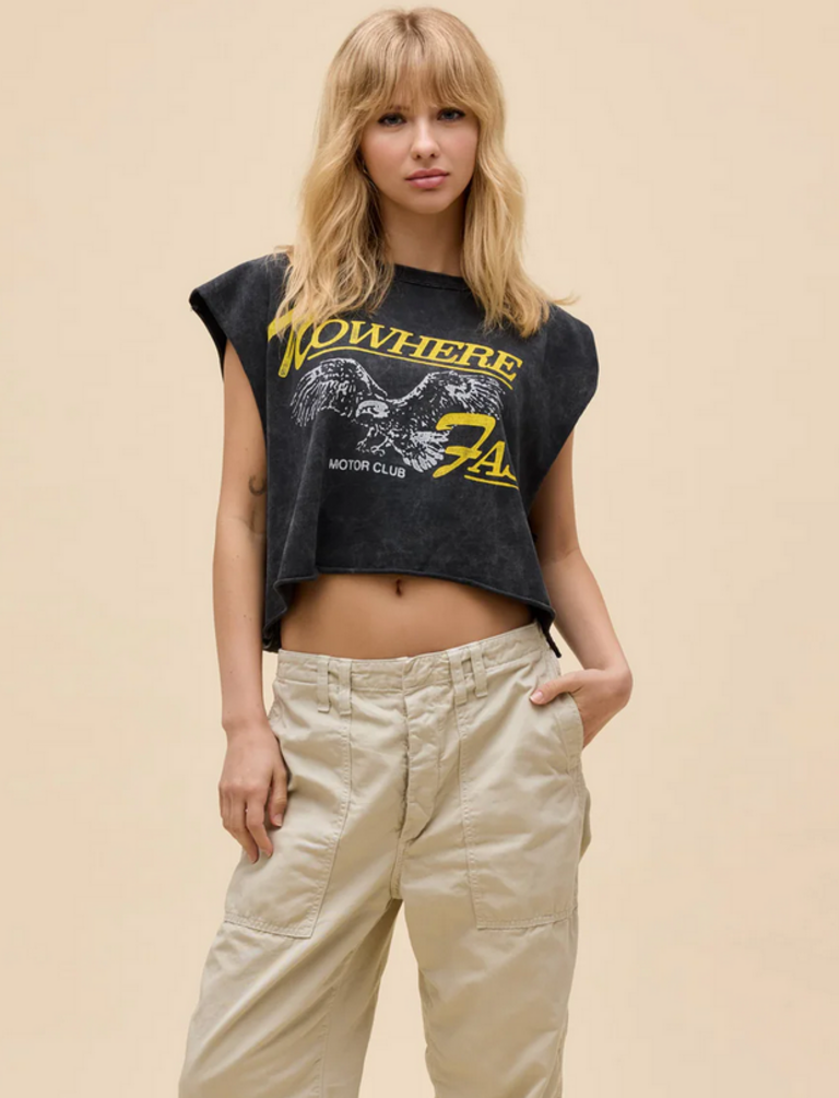 DAYDREAMER NOWHERE FAST CROPPED MUSCLE TANK