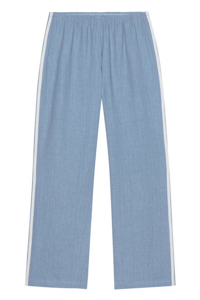 DONNI THE LINEN CROP RACER STRIPE PANT