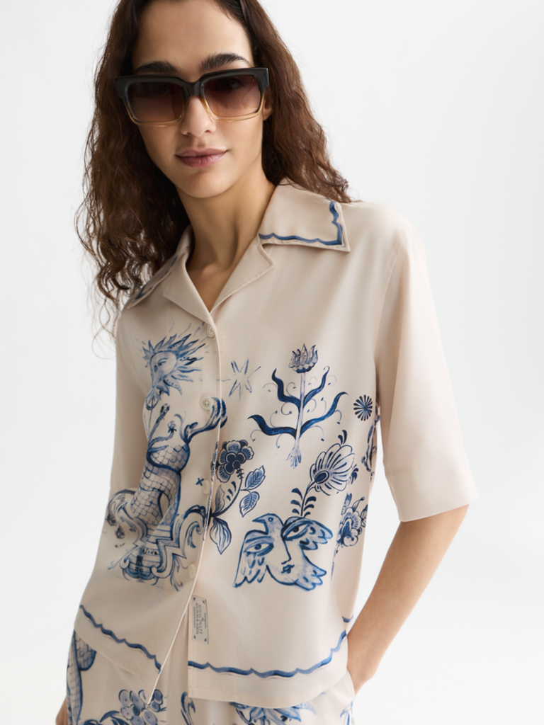 SCOTCH & SODA PRINTED SHORT SLEEVED CAMP SHIRT