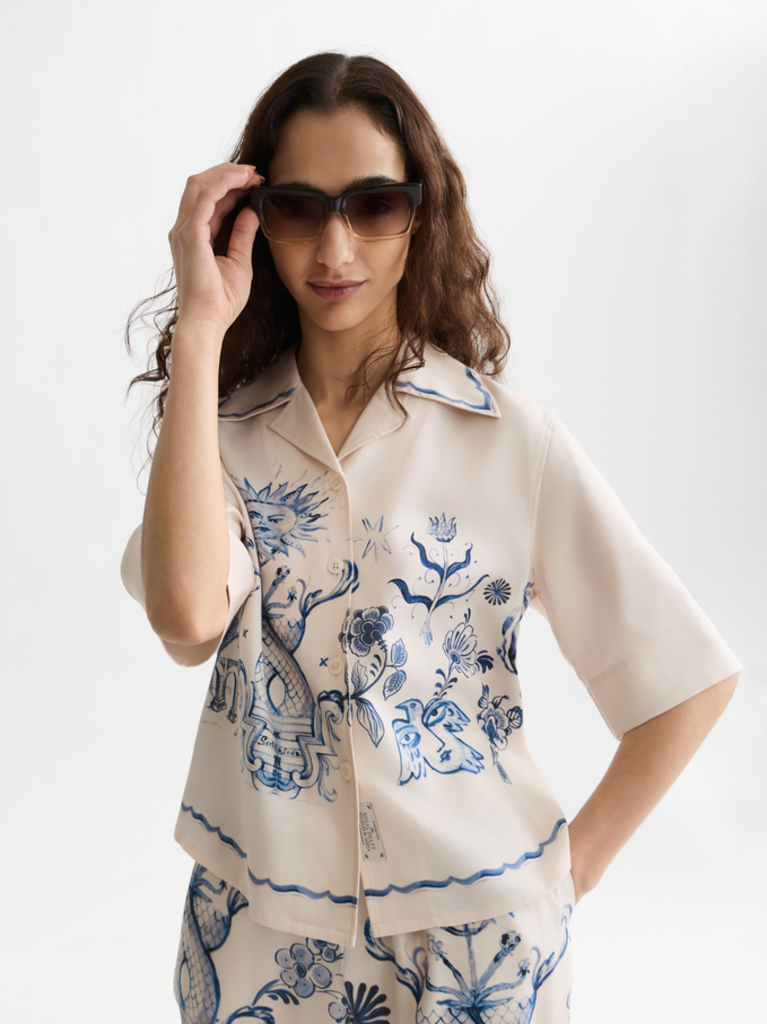 SCOTCH & SODA PRINTED SHORT SLEEVED CAMP SHIRT