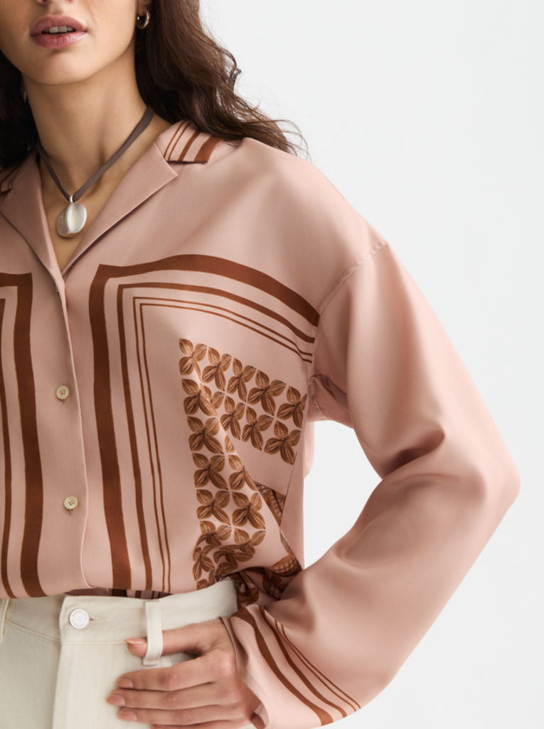 SCOTCH & SODA PLACED PRINT OVERSIZED SHIRT