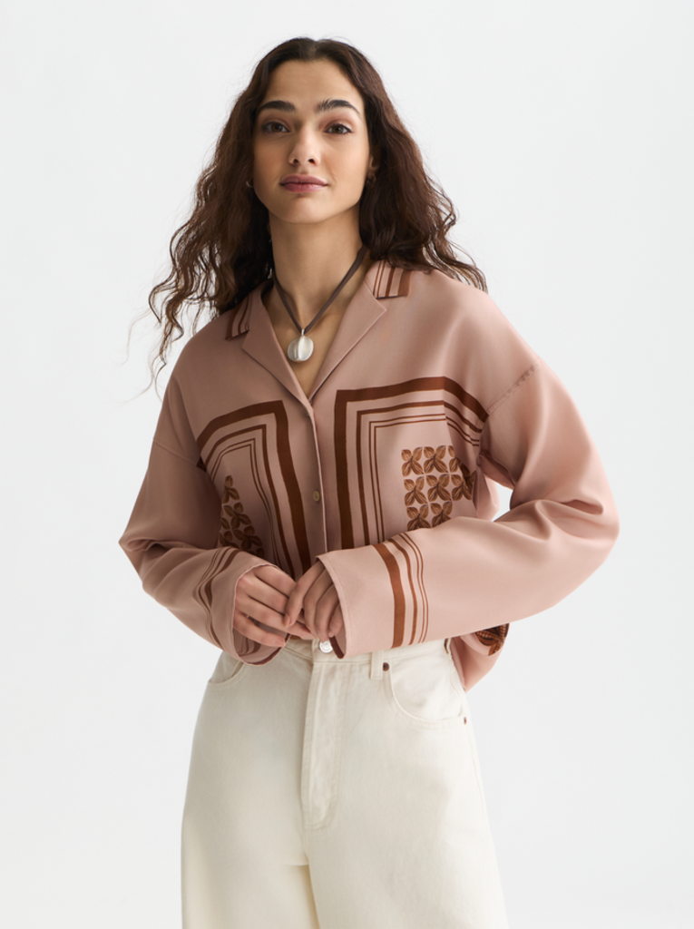 SCOTCH & SODA PLACED PRINT OVERSIZED SHIRT