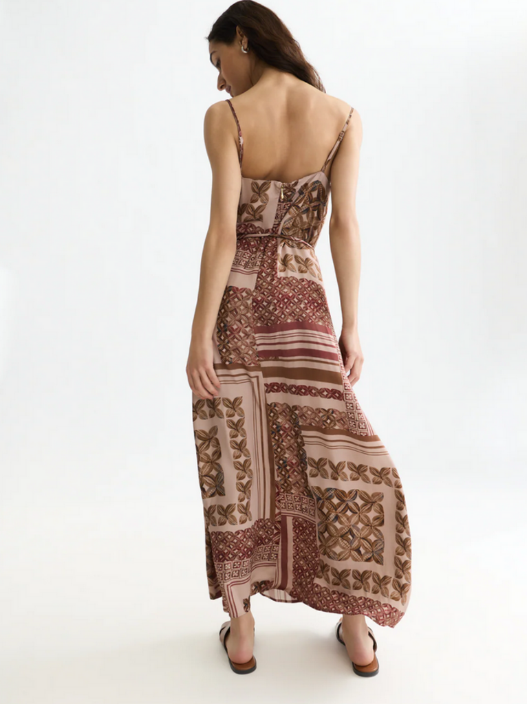 SCOTCH & SODA FOULARD PRINTED SLIP MAXI DRESS