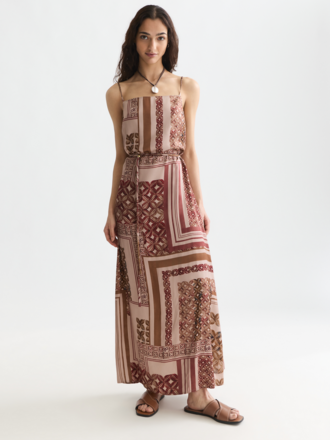 SCOTCH & SODA FOULARD PRINTED SLIP MAXI DRESS