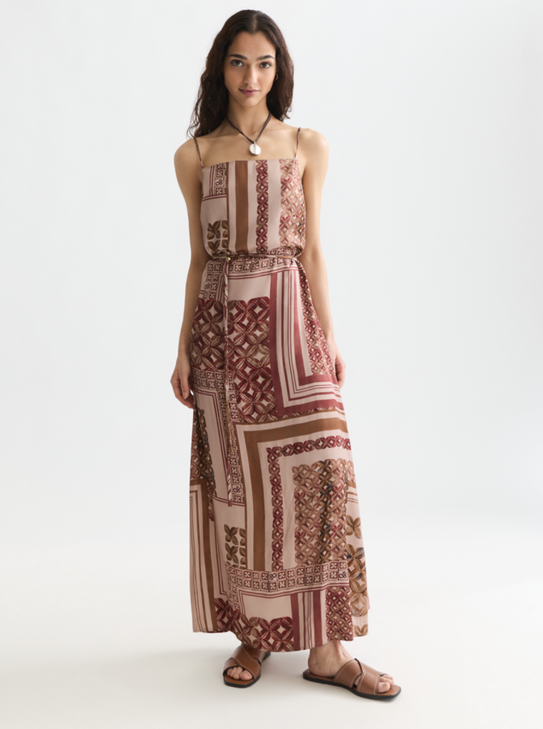 SCOTCH & SODA FOULARD PRINTED SLIP MAXI DRESS