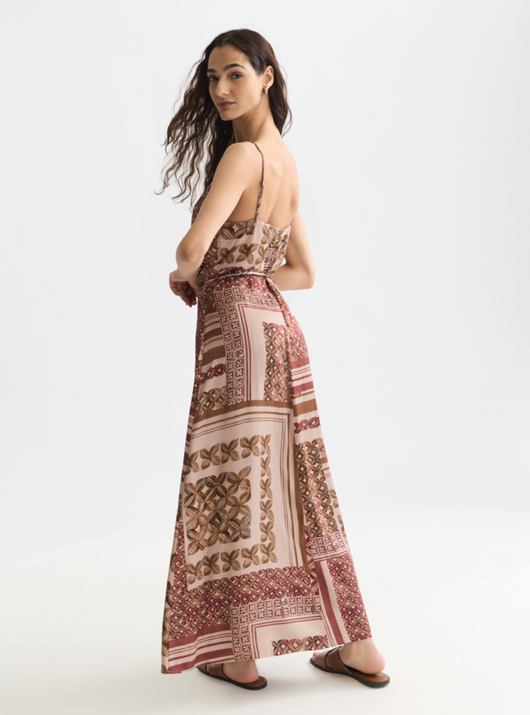 SCOTCH & SODA FOULARD PRINTED SLIP MAXI DRESS