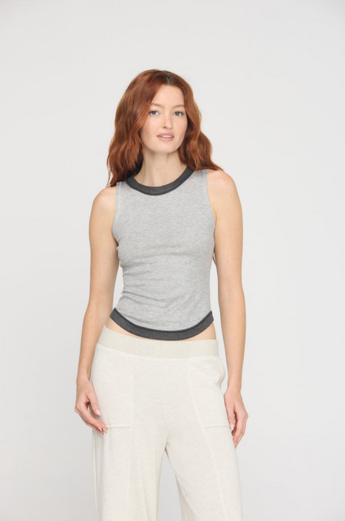 PROJECT SOCIAL T MARINE COLOR BLOCKED RIB TANK