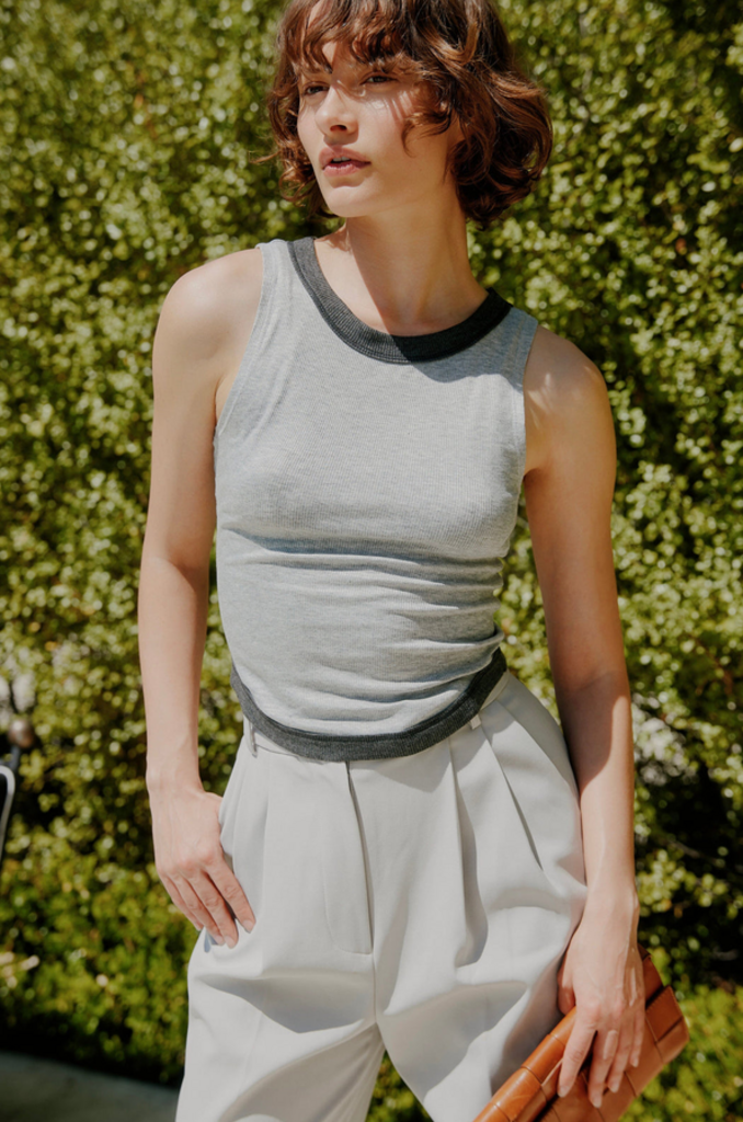 PROJECT SOCIAL T MARINE COLOR BLOCKED RIB TANK