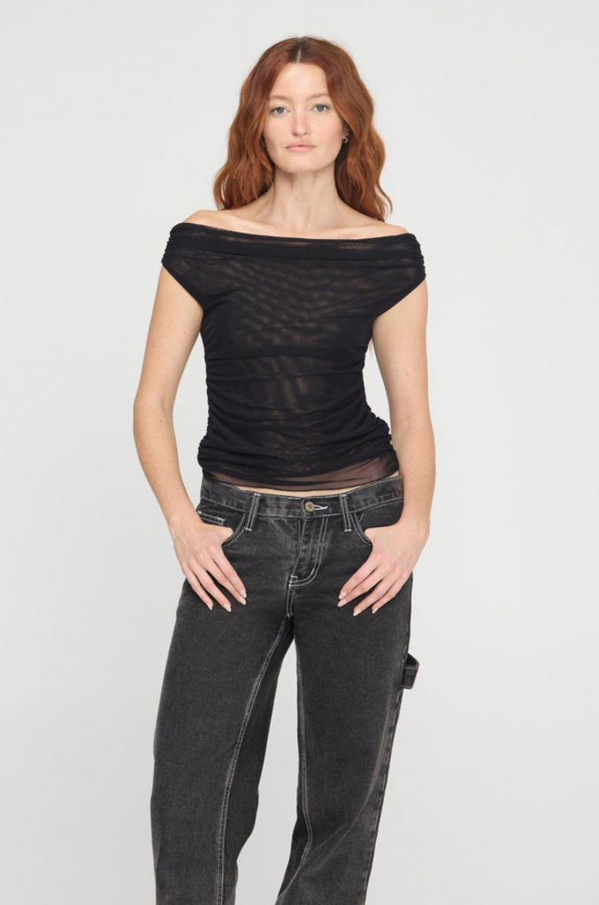 PROJECT SOCIAL T CRETE LAYERED MERROW EDGE MESH TEE