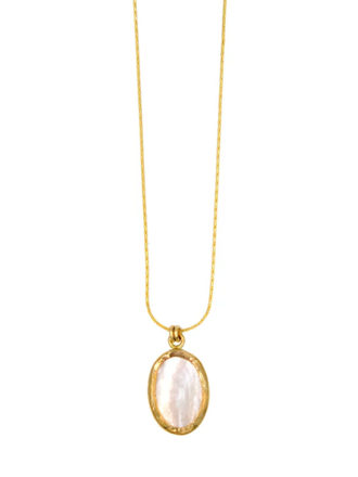 PARADIGM OVAL MOP PENDANT NECKLACE