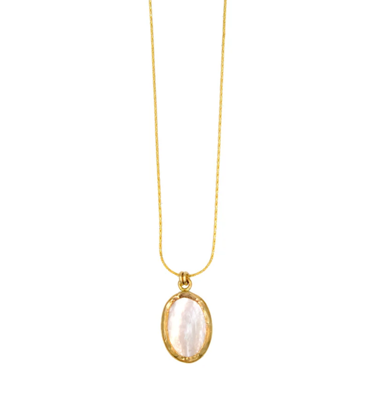 PARADIGM OVAL MOP PENDANT NECKLACE
