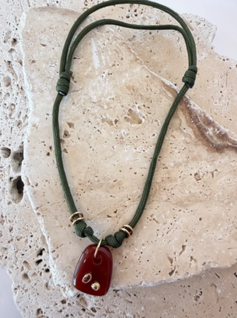 PARADIGM PARACORD CARNELIAN NECKLACE